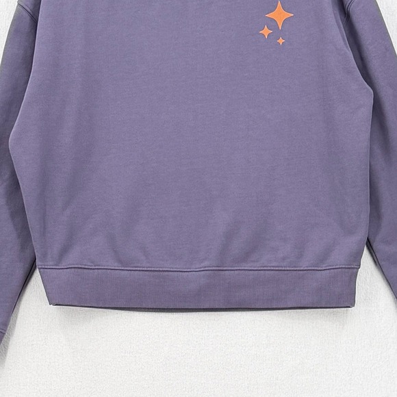 PACT Crew Neck Sweater Womens Large Purple Moon Start Print Cozy Casual Organic - Picture 5 of 13